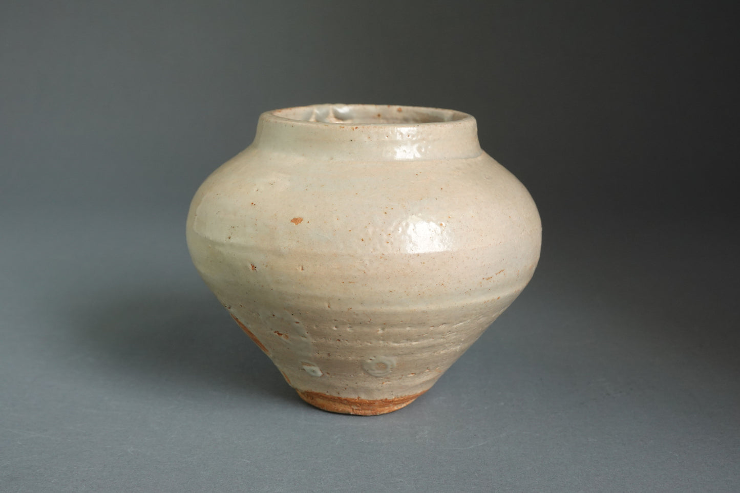 元明 白地黑花小罐